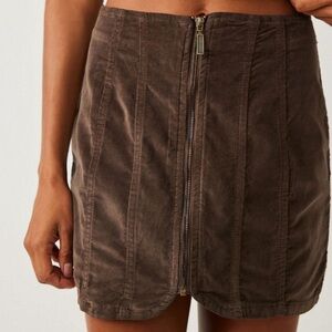 nwt FREE PEOPLE Layla Cord Skirt in Expresso